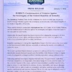 Codemnation of violation against the sovereignty of the federal republic of Somalia